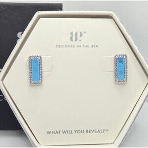 .925 Solid Sterling Silver Earrings ~ Lab Created Aqua Blue Quartz ~ Bomb Party